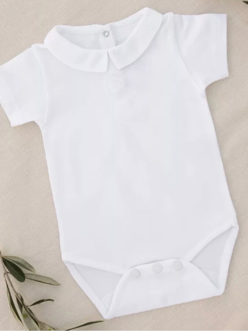 NIP $72 Tartine et Chocolat White Ceremony Bodysuit Unisex Baby